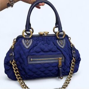 Marc Jacobs Royal blue  Quilted Satchel with Gold Chain